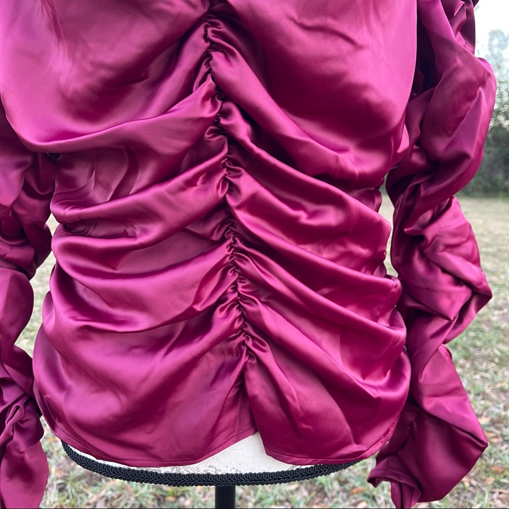 Ladies Ruffled Long Sleeve Blouse - Picture 2 of 10